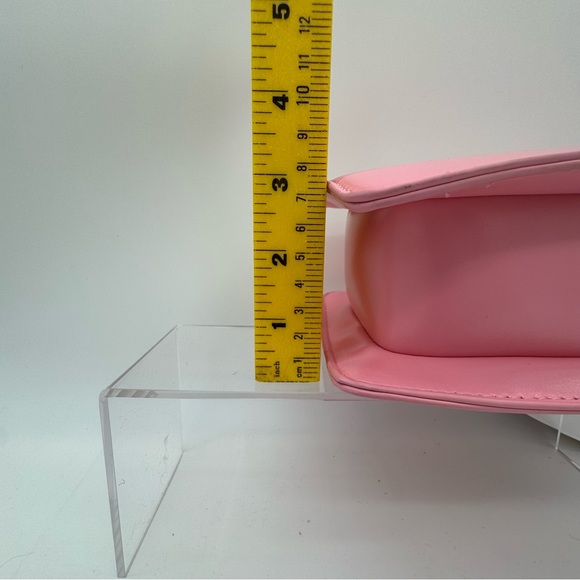 Retro 8-Bit Gamer Handbag Pink With Long Gold Color Chain Gameboy Style Purse - Picture 10 of 10